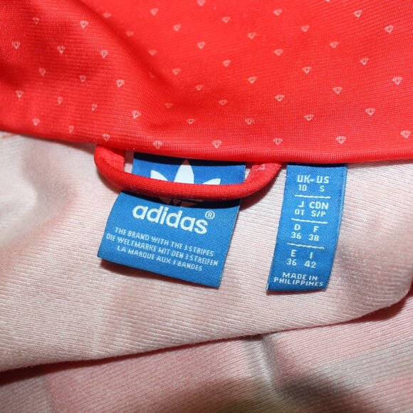 3/$118❤️mint Adidas Women's Firebird Graphic Track Jacket Hi-Res Orange/White - Picture 10 of 11